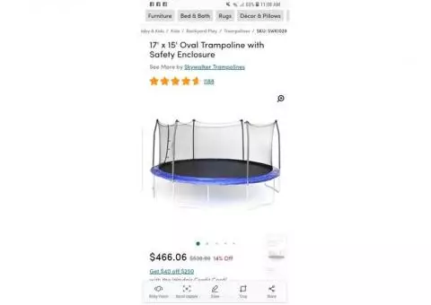 Trampoline with enclosure new still in box